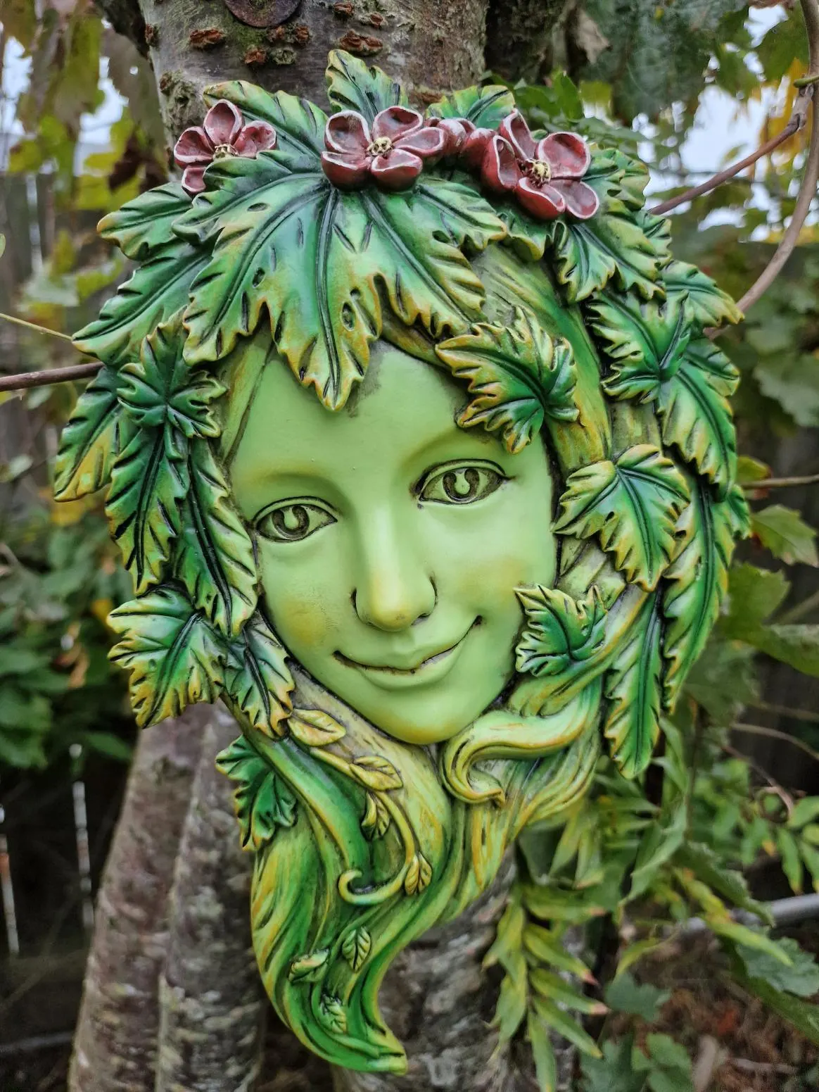 Outdoor Green Tree Lady Woman Forest Wood Treeman Wall Garden Plaque