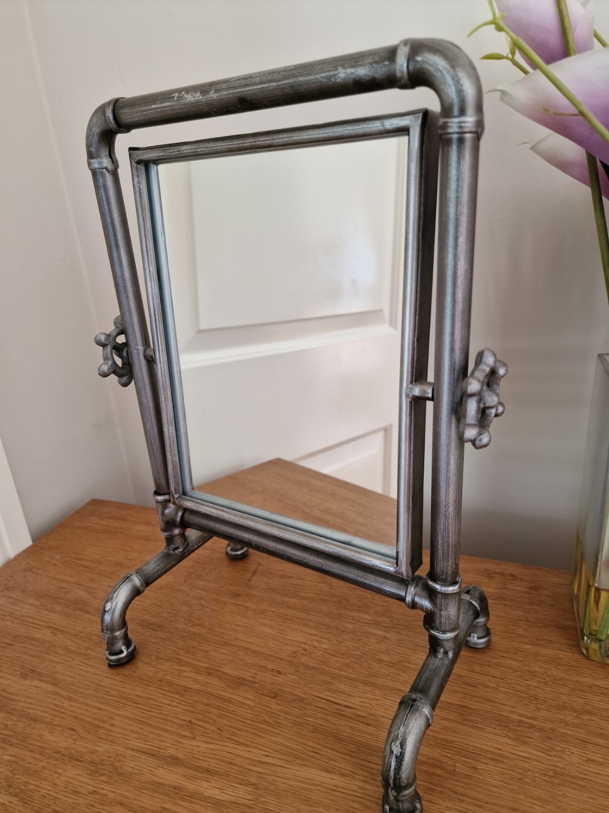 Rectangular Adjustable Metal Framed Standing Table Dressing Mirror Industrial