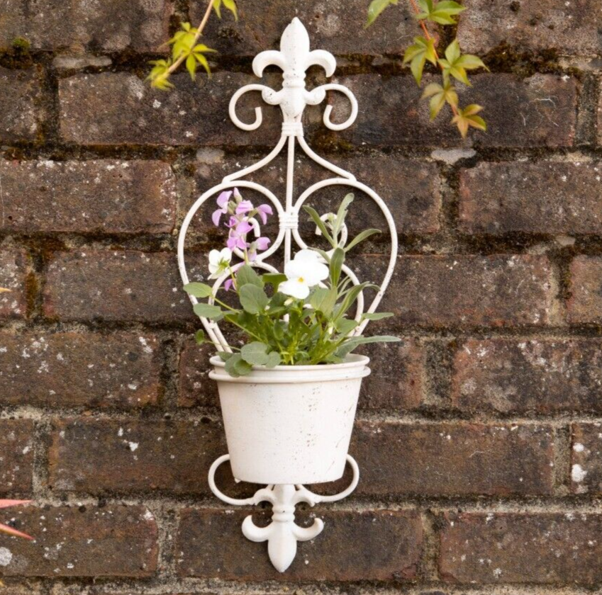 Fleur Scroll Metal Planter Garden Outdoor Wall Folding Plant Pot