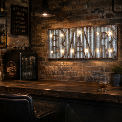 Light Up Metal Bar Sign Wall Plaque