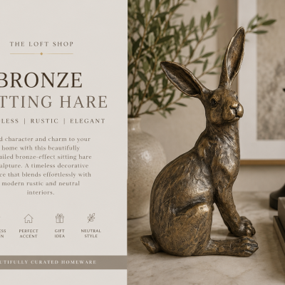 Bronze Sitting Hare Ornament