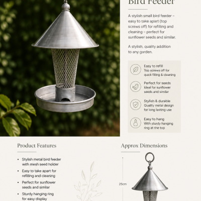 Zinc Hanging Bird Feeder