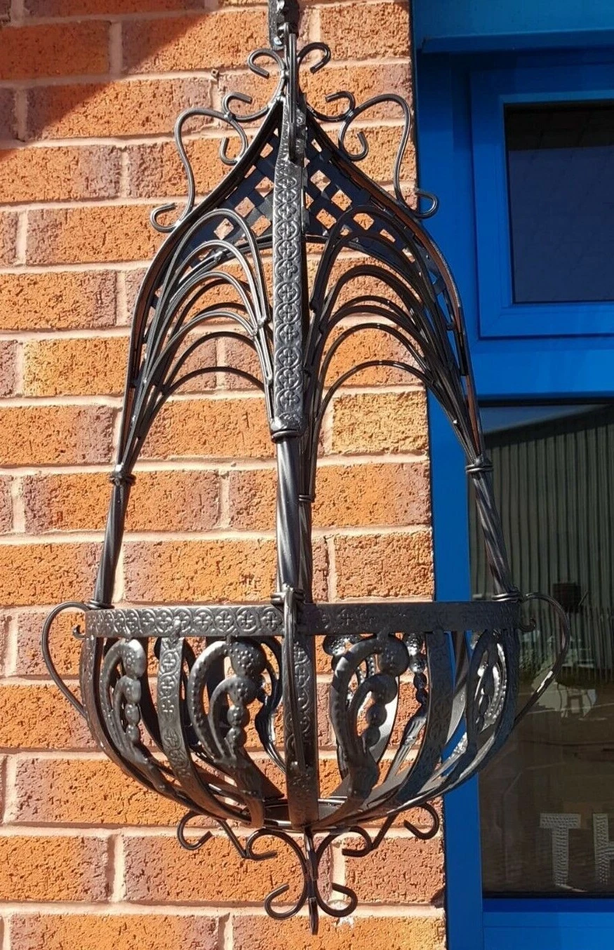 Ornate Hanging Iron Planter